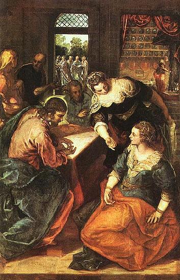 TINTORETTO, Jacopo Christus bei Maria und Martha china oil painting image